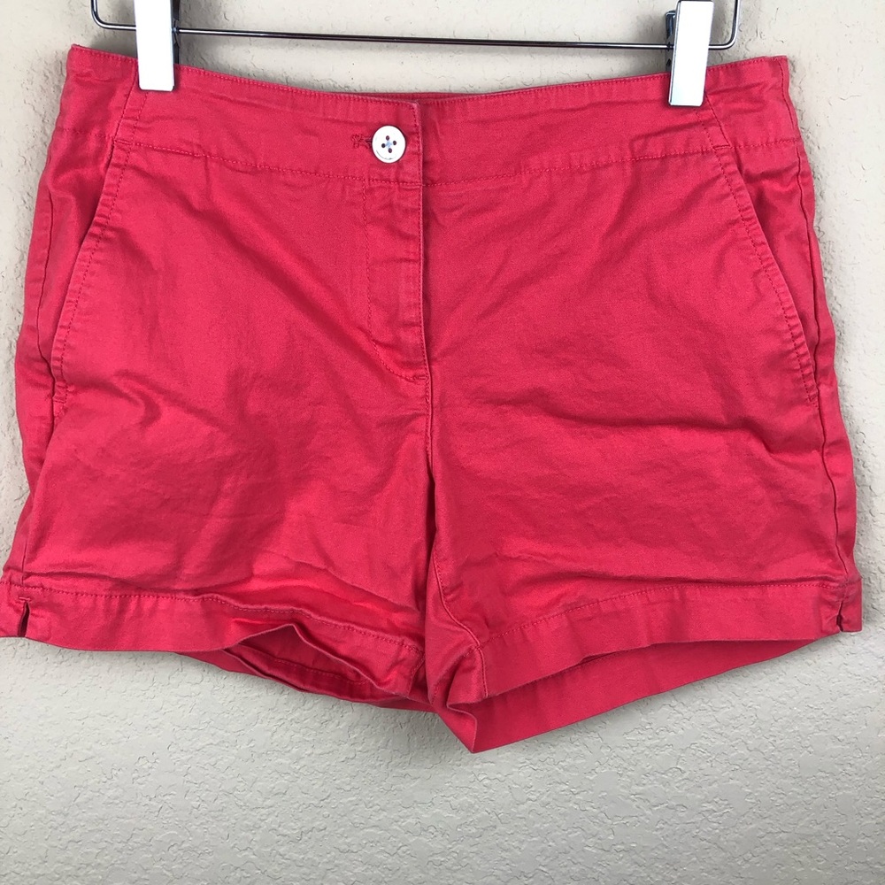 Nautica Womens Shorts, Pink Coral Flat Front 4 - Picture 8 of 8